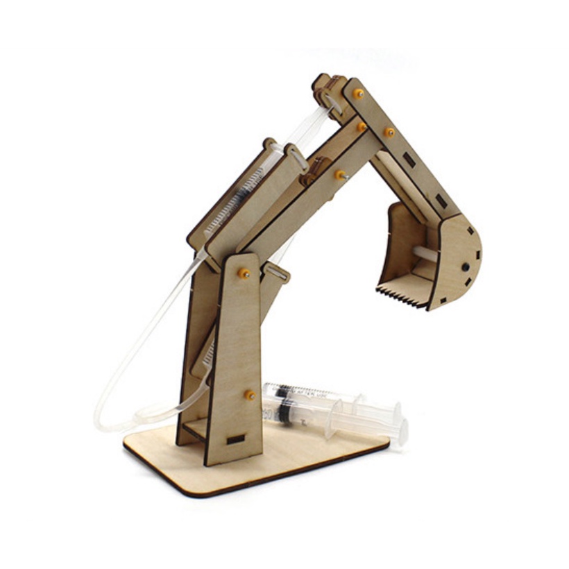 DIY Rakit Crane Alat Peraga Fisika Tekanan Hidrolik Hydraulic Aktivitas Anak Kayu Kreatif 3D Puzzle