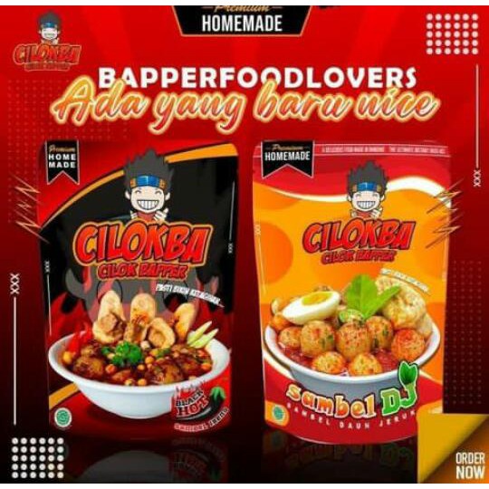 Cilokba Cilok Bapper Sambel Daun Jeruk &amp; Sambel Black Hot (210g)