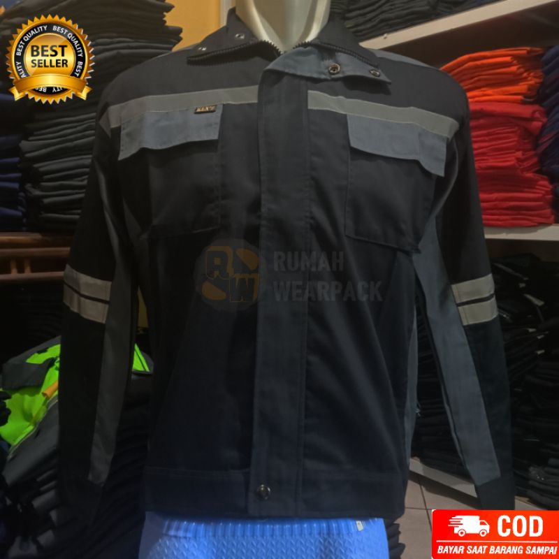 Semi Jacket Safety Baju Safety Wearpack Jaket Safety Atasan Navy Abu Tua