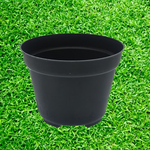 pot bunga tanaman plastik hitam 20cm - Hitam