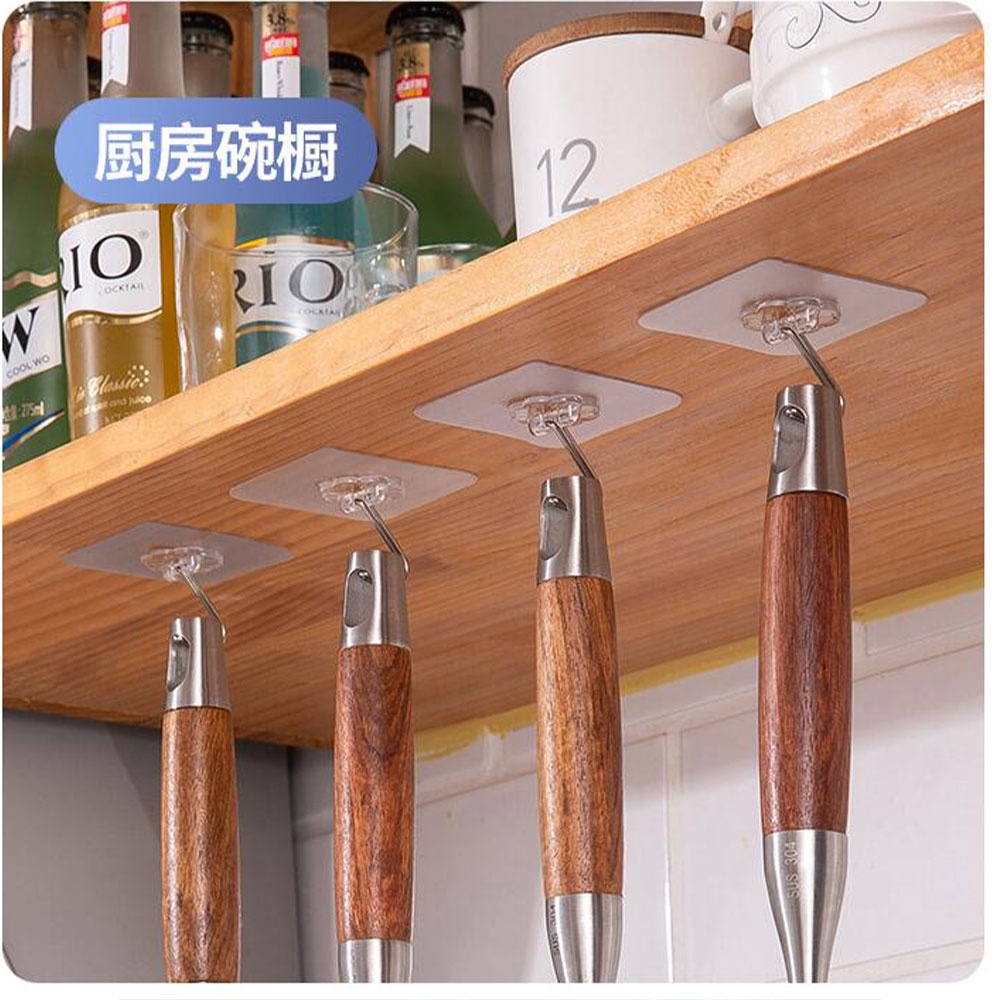 GS8B tcmake rak gantungan hook wall hanger organizer adhesive 10 pcs - tc20 - transparent Or-i