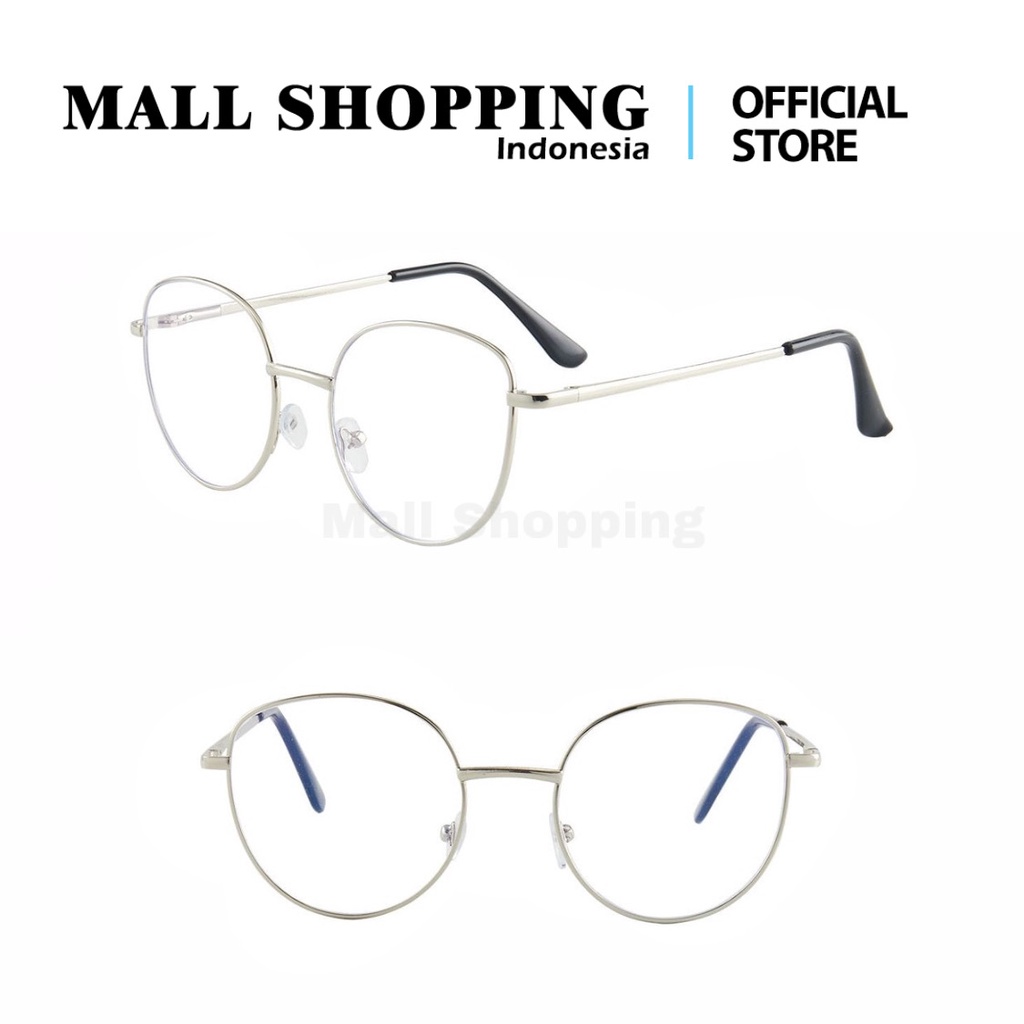 (COD)Kacamata Frame KM67 Anti Radiasi Metal Gaya Retro Untuk Pria / Wanita MALLSHOPPING