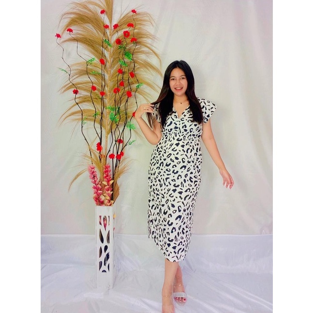 Daster Dress Manohara Bali-MN - CHEETAH WHITE