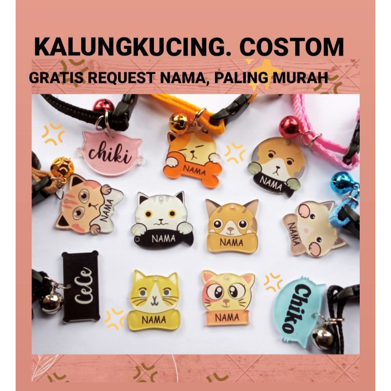 kalung kucing  - kalung kucing costom - kalung kucing nama - petshop - kalung lucu - kalung nama