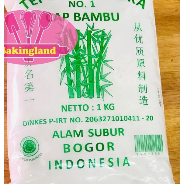 

✽ Tepung tapioka cap Bambu kemasan 1kg ✭