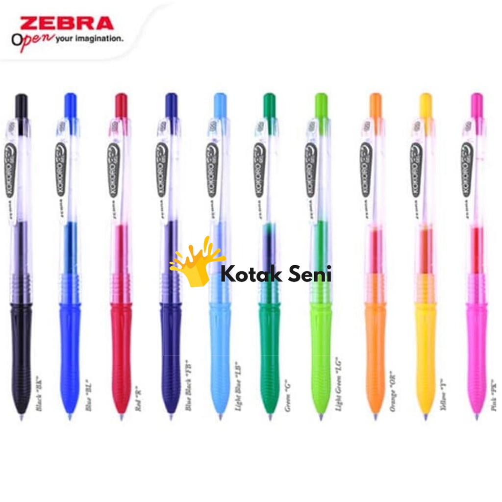 Jual Pulpen Gel Kokoro Zebra Colours - 0.5 mm / Zebra Kokoro tinta