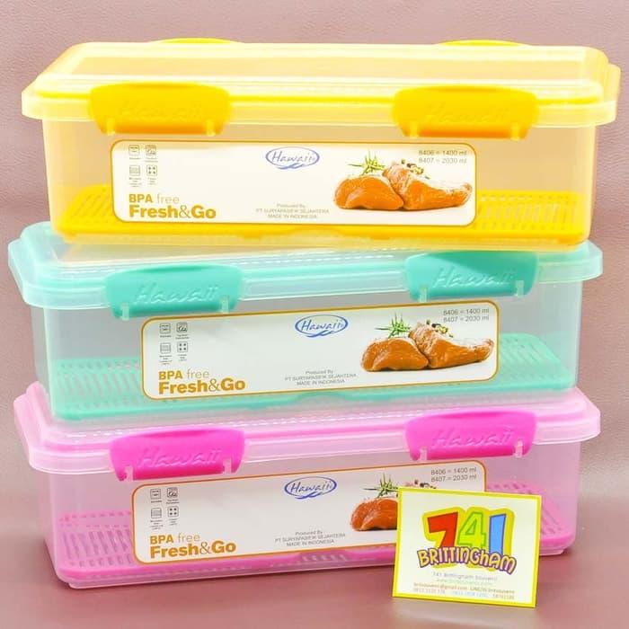 Hawaii Fresh &amp; Go Kotak Makan / Sealware 1400mL / Food Storage / Kotak Tempat Menyimpan Daging / Kotak Plastik