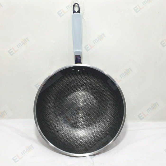 Panci Wajan Teracotta  WokPan Frying Pan Stainless Steel Tebal Premium  32cm