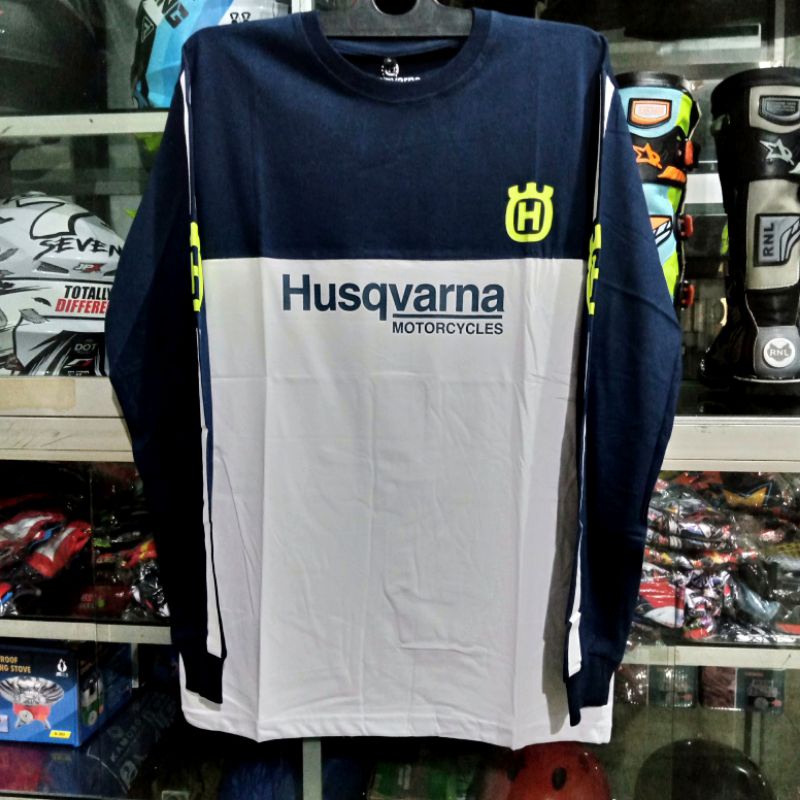 T-SHIRT KAOS LENGAN PANJANG HUSQVARNA LENGAN PANJANG MOTOR CROSS TRAIL