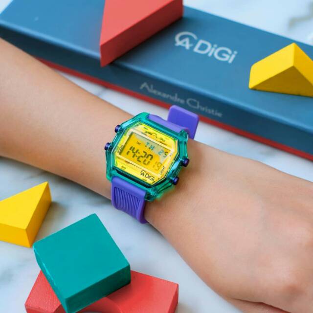 Jam Tangan Alexandre Christie Ac digi 9224me rubber ungu