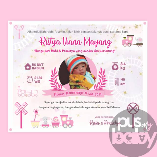 Banner Kelahiran | kereta | baby biodata