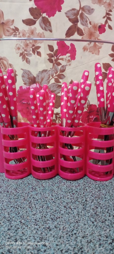 Sendok Makan Stainless Motif Batik Tebal / Sendok Batik Stainless 12 Pcs