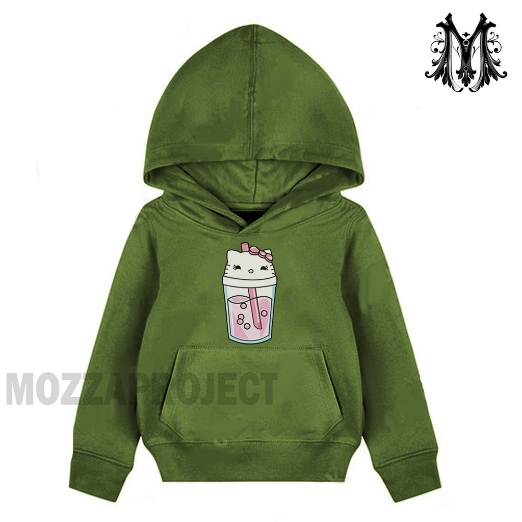 Sweater Anak Laki Laki dan Perempuan  Hello Kitty Boba Hoodie Anak Hello Kitty Boba