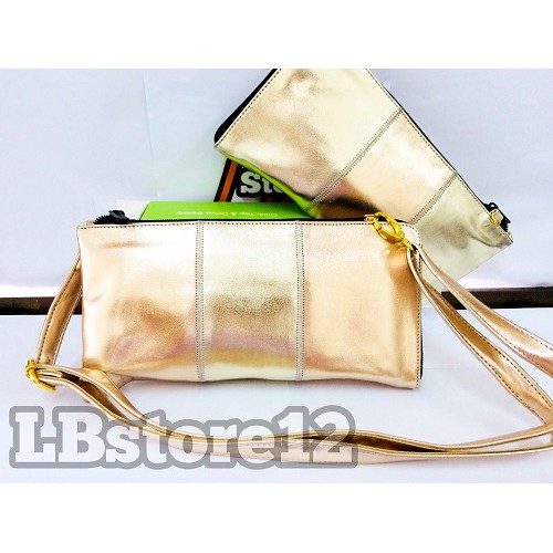 Tas dompet 2 in 1 motif Gold rose gold