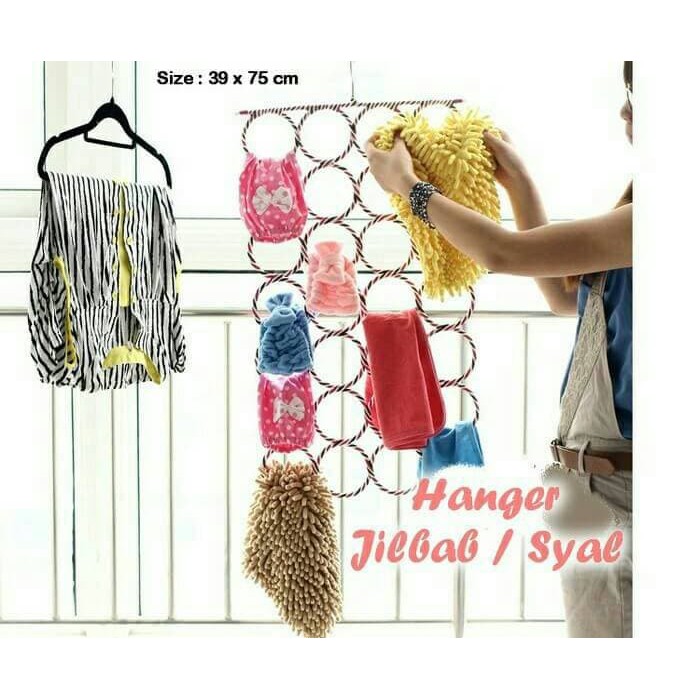 tempat gantungan jilbab dan syal / rak jilbab / hanger jilbab / syal