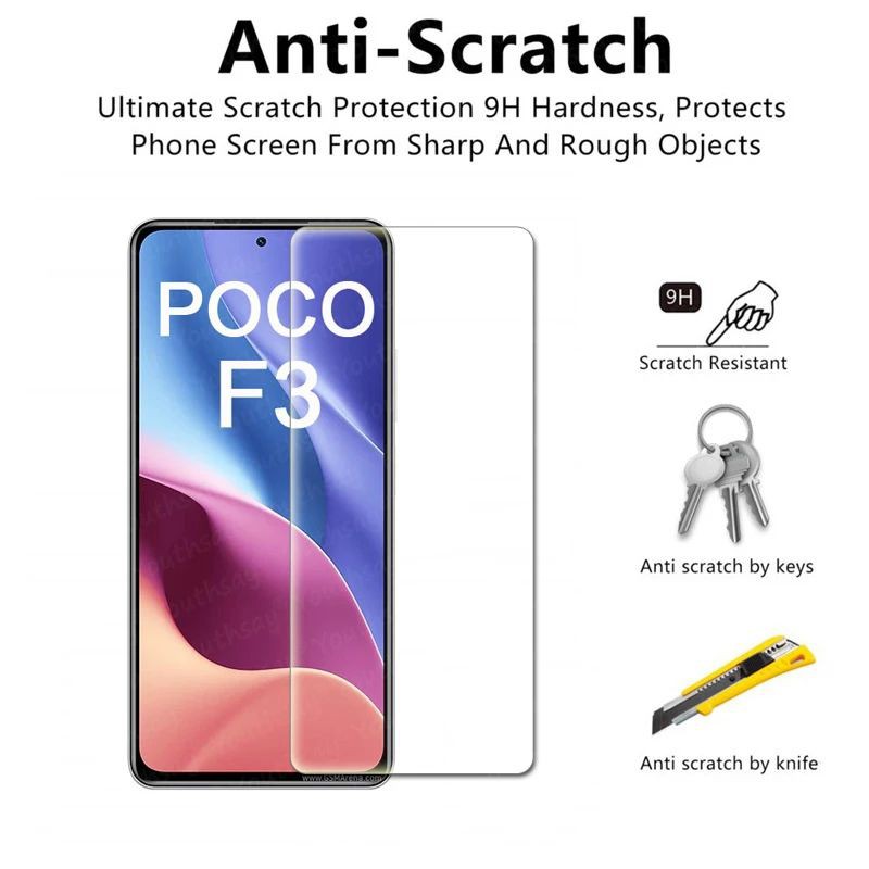XIAOMI POCO F3 TEMPERED GLASS CLEAR SCREEN PROTECTOR BENING TEMPERGLASS