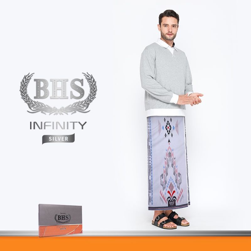 Sarung BHS Infinity Silver Motif PKD Putih
