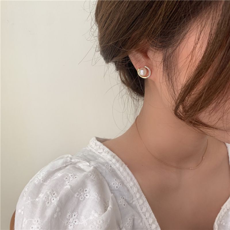 FerenHongXia accesories anting earrings Aksesoris wanita modis gaya Korea berlian imitasi sederhana