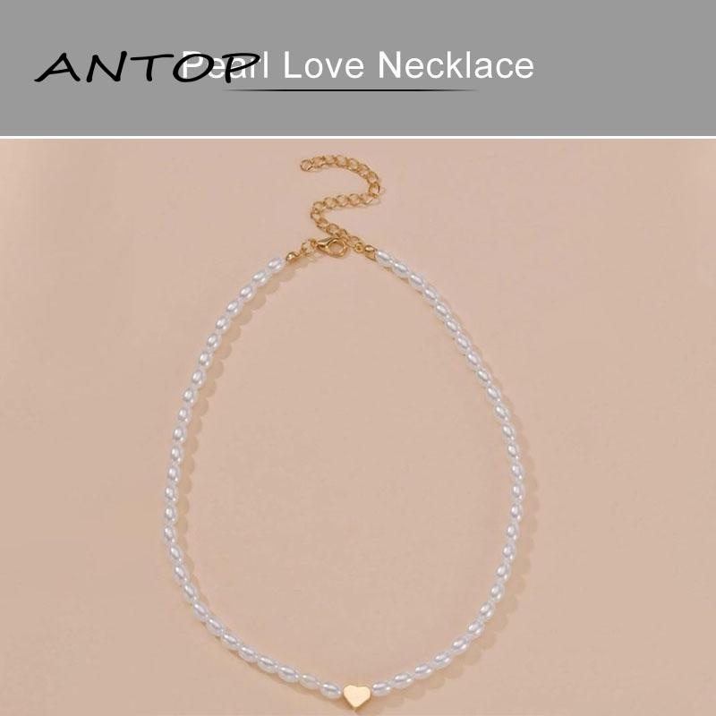 Fashion Korea Kalung Mutiara Cinta Panjang Asli Perhiasan Untuk Wanita Pearl Necklace ANTOP