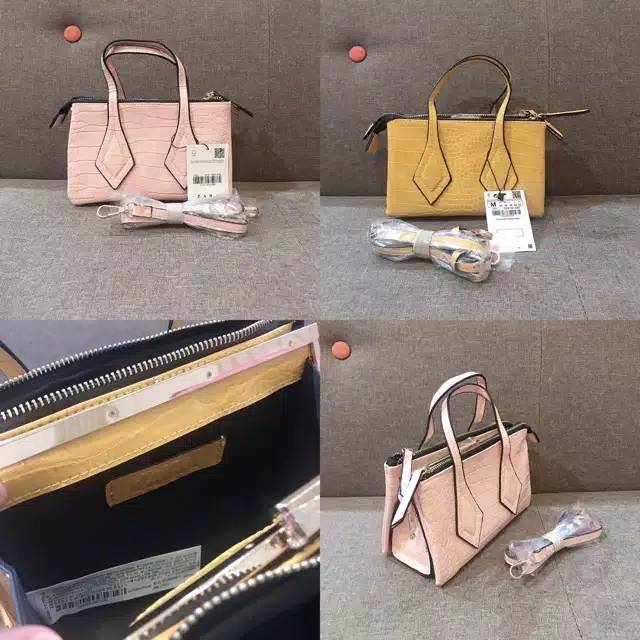 Tas zara mini croco sling bag