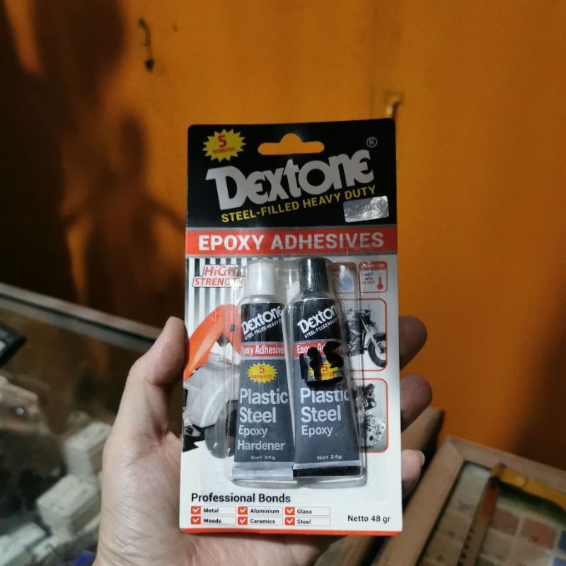 Dextone 5 Menit Lem Besi Plastic Steel Ready Bandung