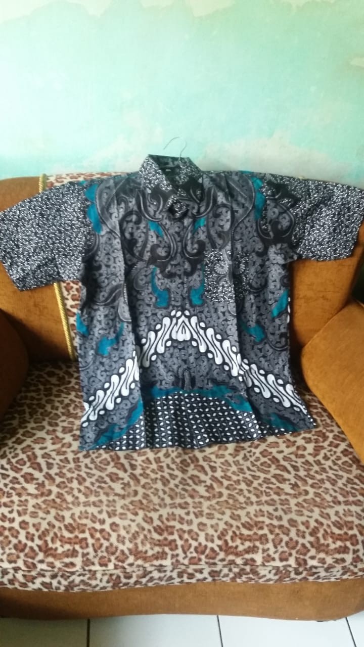 Murah Batik Kemeja Hem Pria Motif Kembang Gede Hitam Kemeja Seragam Pekalongan Alkhalis