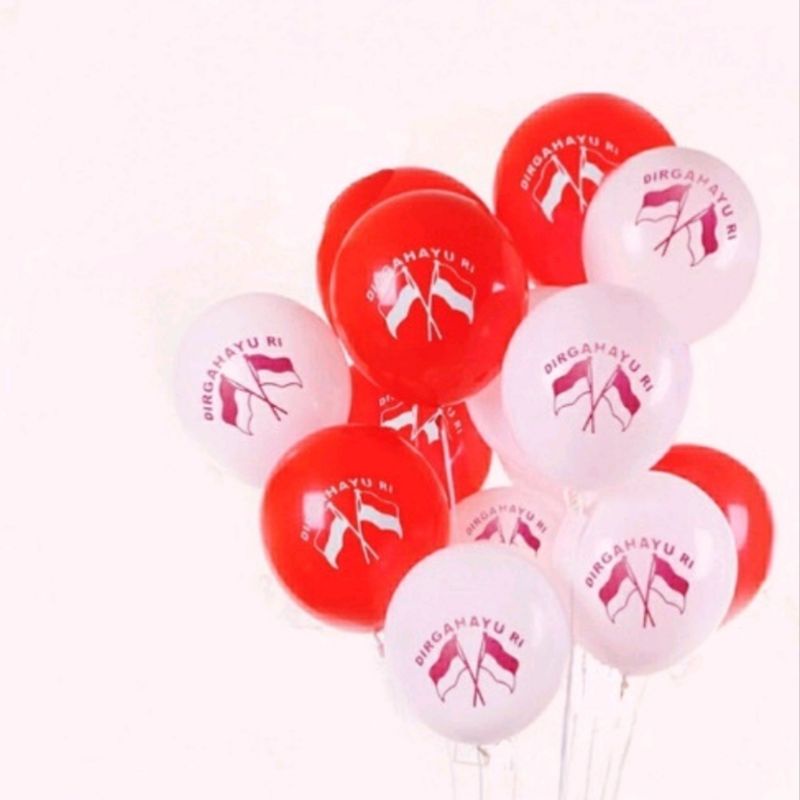 (10pcs) Balon Merah Putih 12&quot; | INDAY SHOP