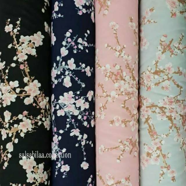 Kain Wolfis Monalisa Motif Sakura Kain Woolpeach Kain Monalisa Kain Meteran Harga Per Meter Shopee Indonesia