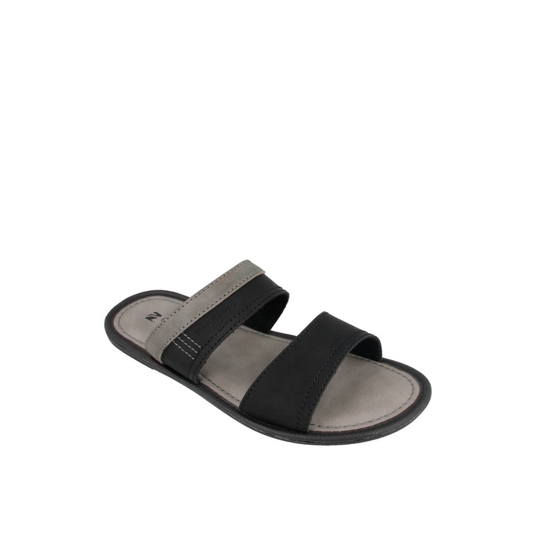 SANDAL SLIDE PAKALOLO PRIA ORIGINAL CASUAL KULIT ASLI HITAM PB51