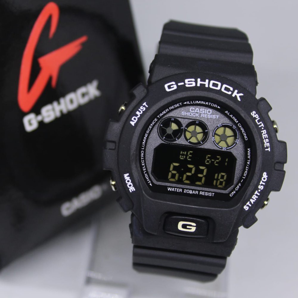 JAM TANGAN PRIA G-SHOCK DW 6900 DIGITAL BLACK LIST WHITE