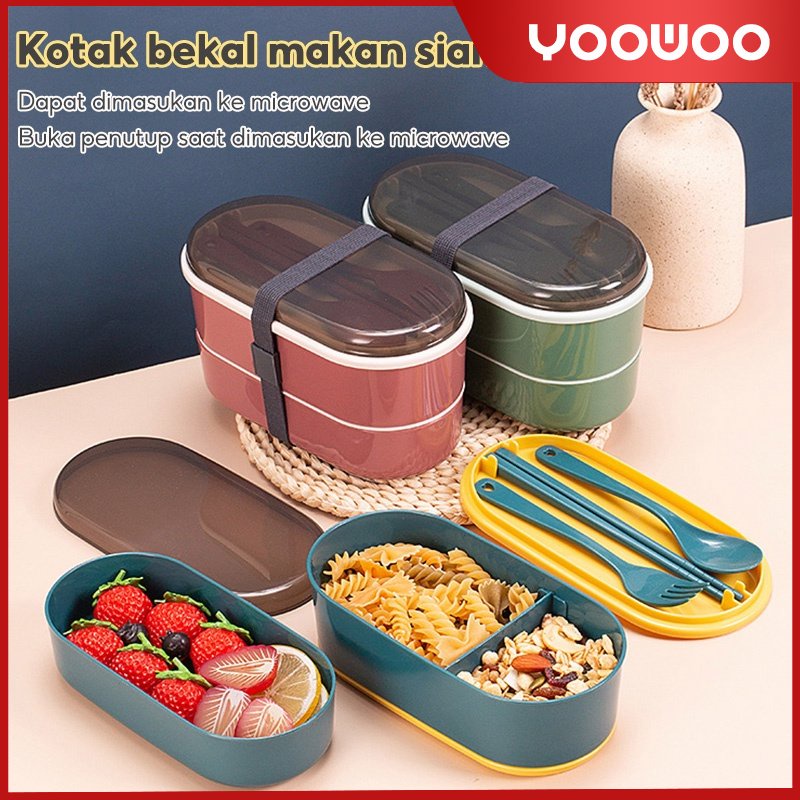 Lunch Box /  Kotak bekal makan siang /Bento Set 700ml / Free Sendok Tempat Makan