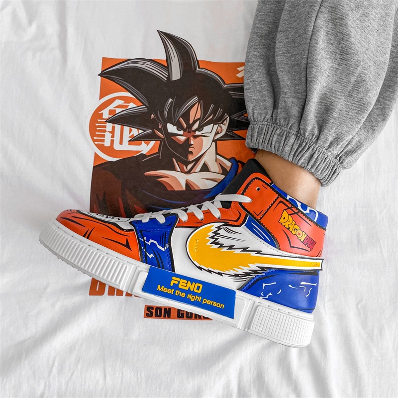 Anime Dragon Ball Z Kakarot Casual Sepatu Import Pria Running Sneaker High Cut Vegeta SON GOKU SAIYAN Kets Sport Boots 210