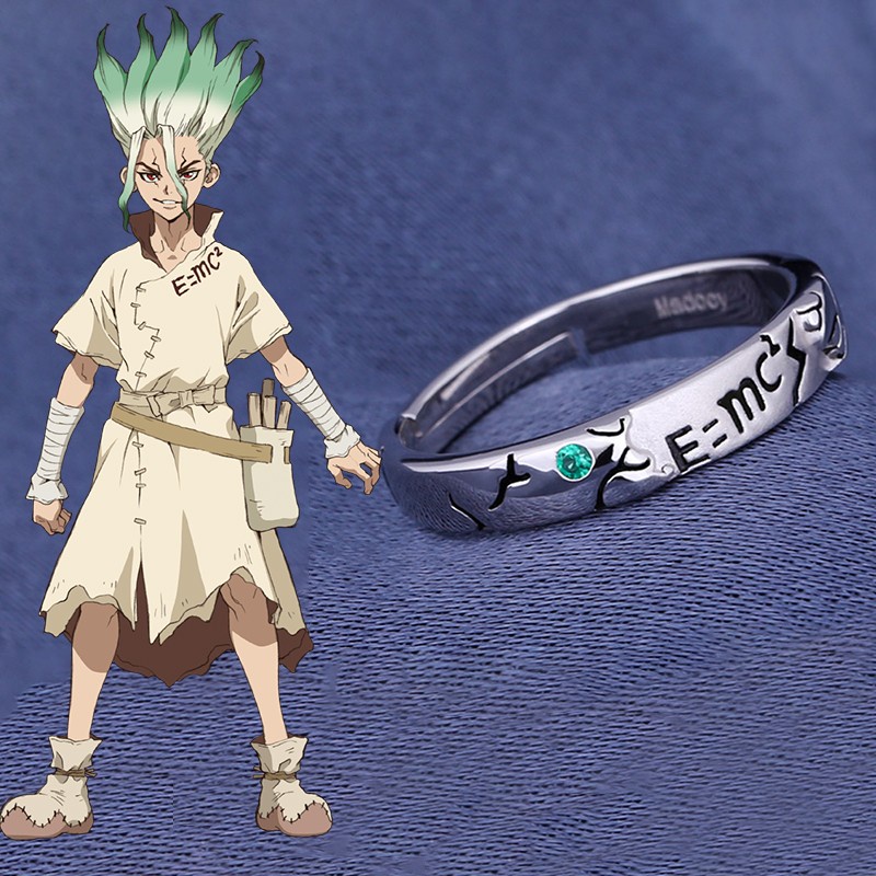 Cincin Model Terbuka Dapat Disesuaikan Desain Anime Dr.Stone Ishigami Senkuu Bahan Logam Untuk Cosplay