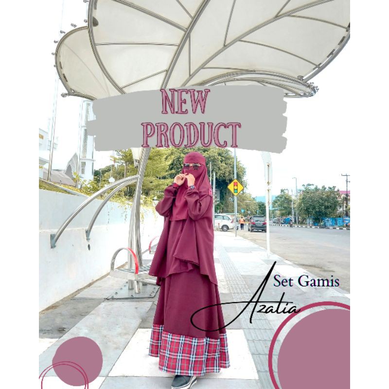 Set Gamis Azalia - set Gamis khimar dan niqab cadar