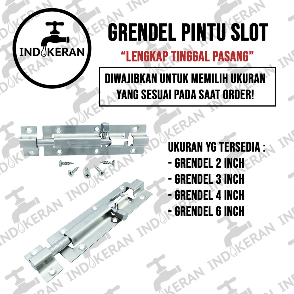 INDOKERAN - Grendel Pintu Slot Stainless Anti Karat - High Quality