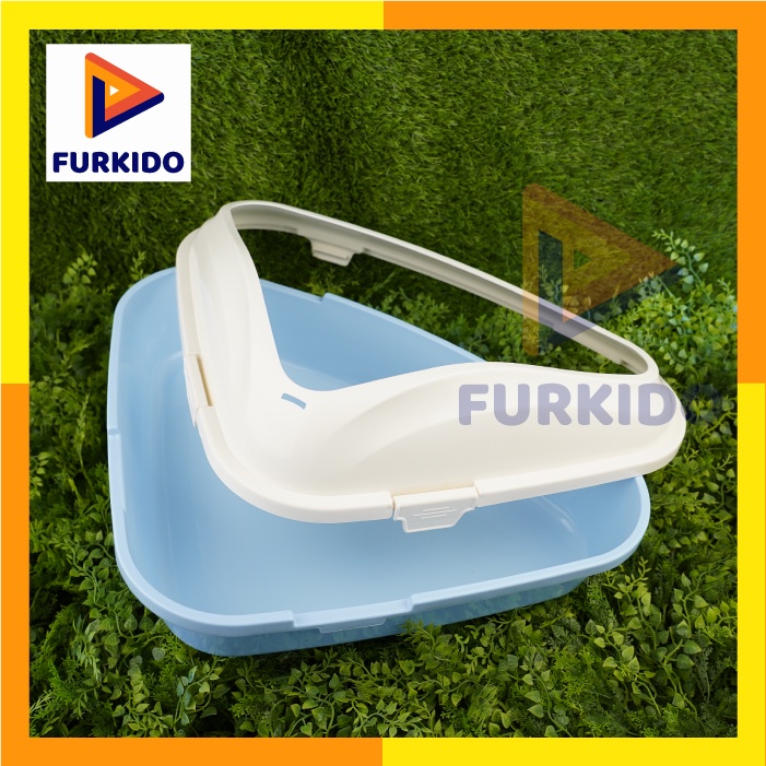 Richu Tempat Pasir Kucing Sudut / Bak Pasir Segitiga / Cat Litter Box (P1135)