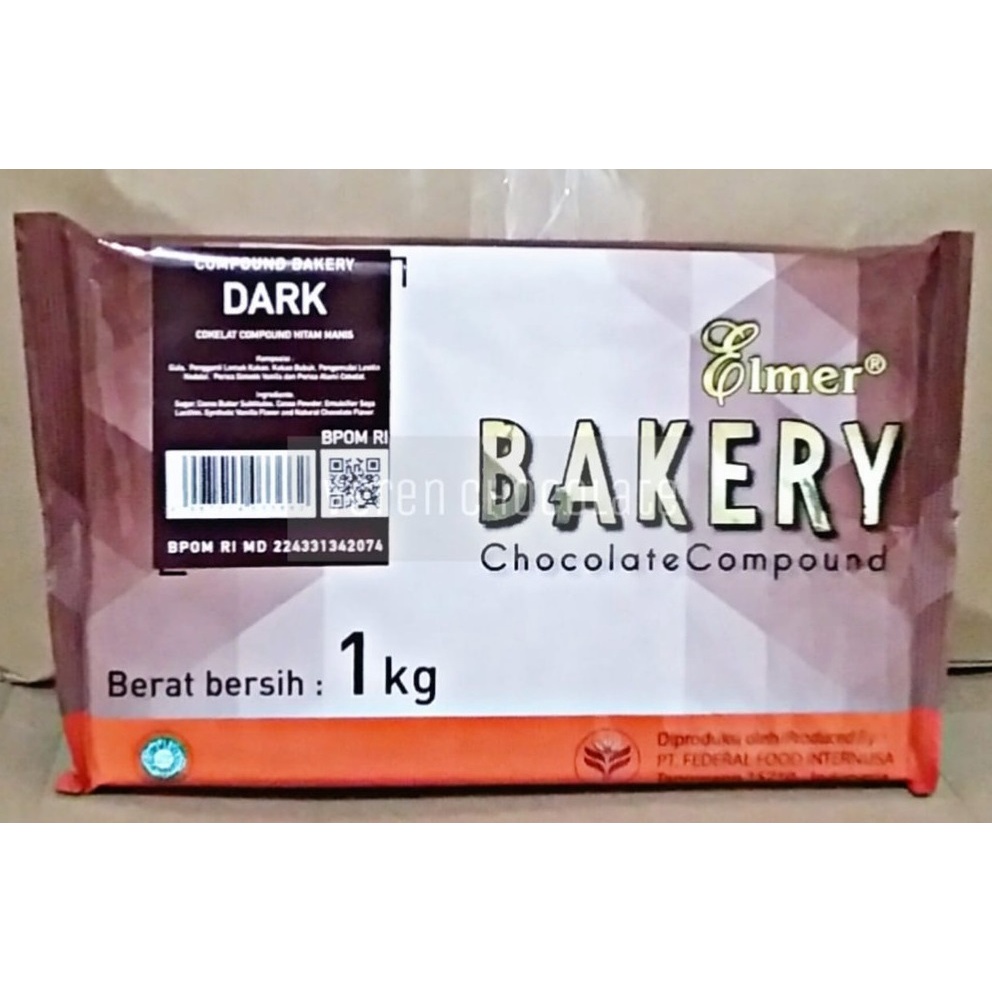 

Cokelat Elmer Bakery Chocolate Compound 1kg Dark & White