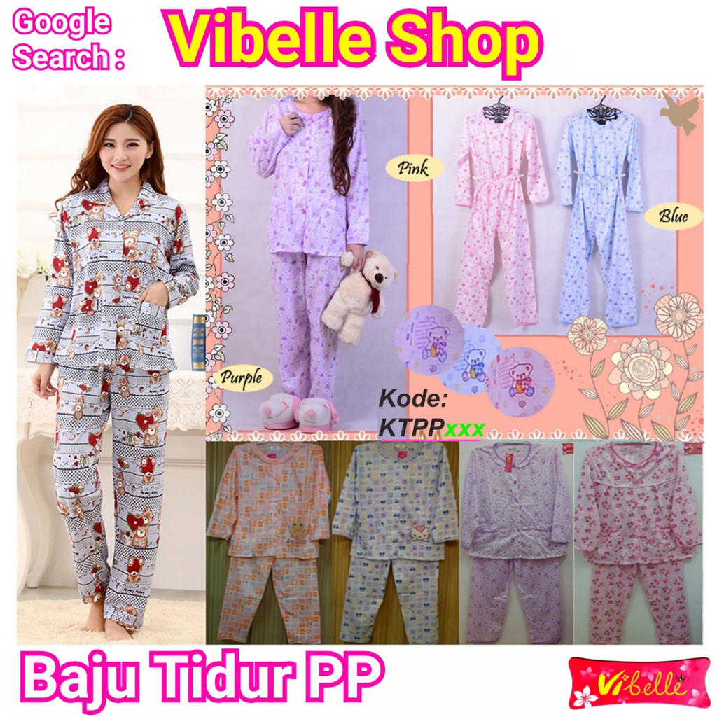 KTPPxx Vibelle Shop Grosir Baju  Tidur  Kancing Katun 