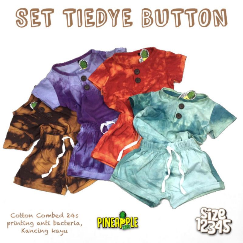 SETELAN TIEDYE BUTTON BY PINEAPPLE KIDS