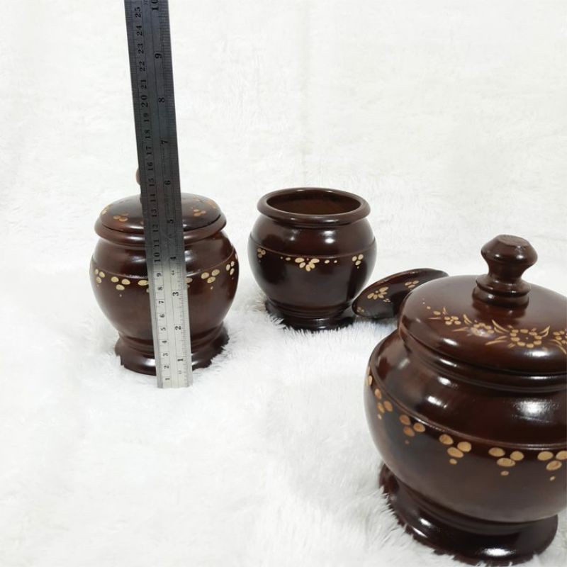 Toples Kayu Jati Model Gentong Pahat Cukit Kerajinan Jepara