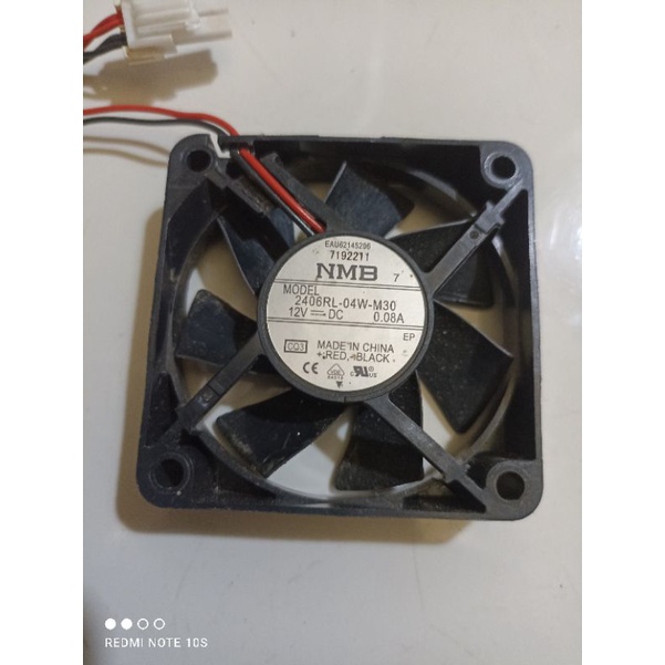 Fan motor dc 12V 6x6 kulkas LG inverter Model GN H432HLAN  NMB 12V