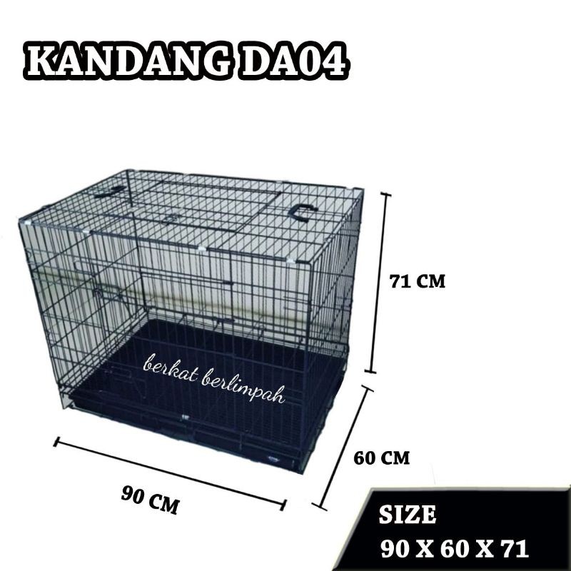 KANDANG BESI LIPAT TEBAL 90 (90X60X71) DA04 Anjing Kucing Kelinci Tupai Musang
