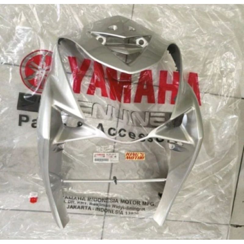 Cover tameng depan mio soul karbu silver original yamaha
