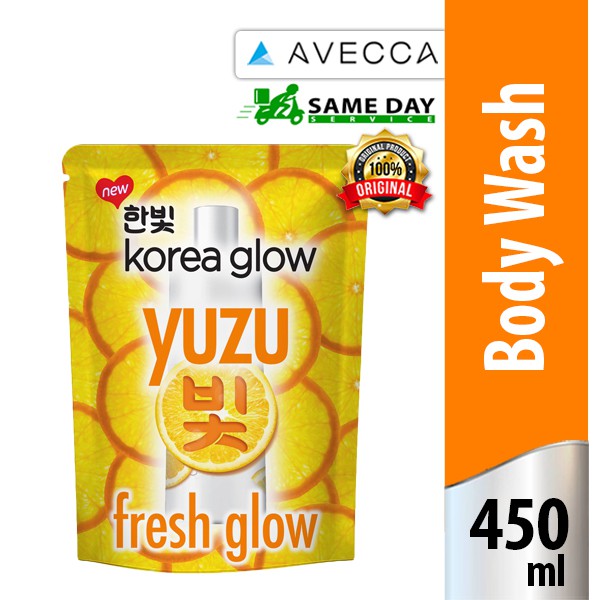 Korea Glow Yuzu Fresh Body Wash 450 ml Refill / Sabun Mandi / Sabun Cair