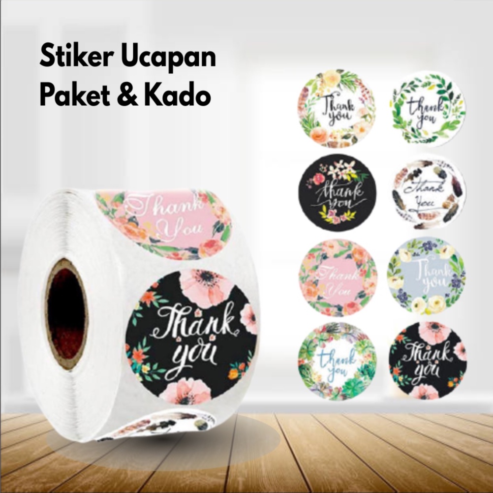 

[ANTIRIBET] Roll Stiker Label Paket Bulat Thank you 500pcs 1 Roll Murah Sticker Kertas Craft Packing Kado Gift Hadiah Ucapan Ulang Tahun Segel Kemasan Sticker PAPER TAG 2.5CM THANK YOU