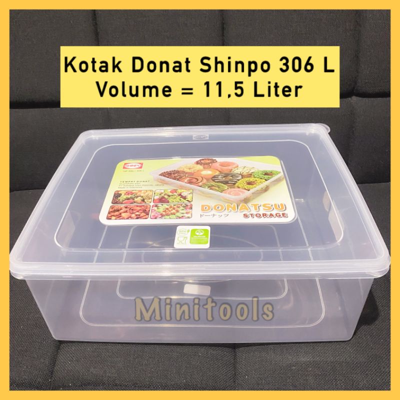 Shinpo 306 L Donatsu Kotak Donat Shinpo 11,5 L Wadah Penyimpanan Makanan