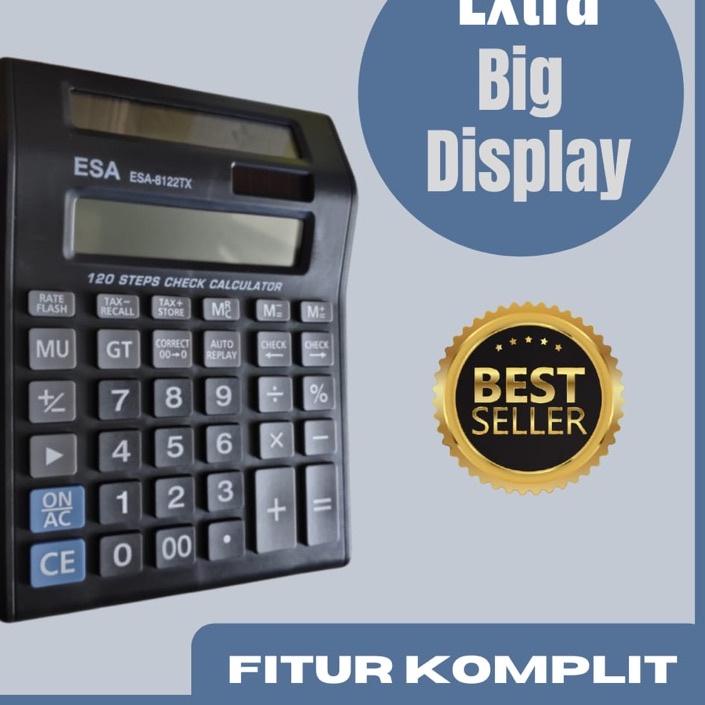 

Kalkulator layar lcd led menyala ukuran BESAR ESA 8810LCS 12DIGIT 2 Layar bolak balik ,,