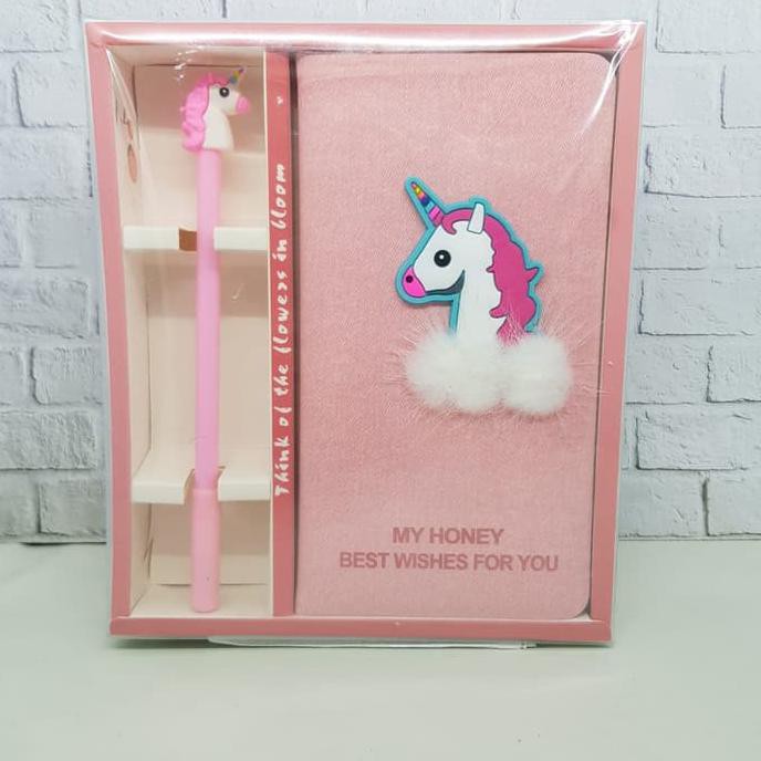 

Notebook Gift Set Kado Hadiah Kelulusan Natal Valentine Ulang Tahun - Unicorn B