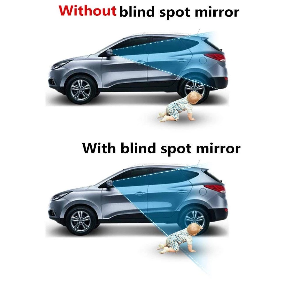 Car Mirror HD Convex Mirror /Blind Spot Auto Rearview Mirror / 360 Degree Wide Angle Vehicle Parking Rimless Mirrors/ Vehicle Side Blindspot Mirror / Universal Automobile Accessories