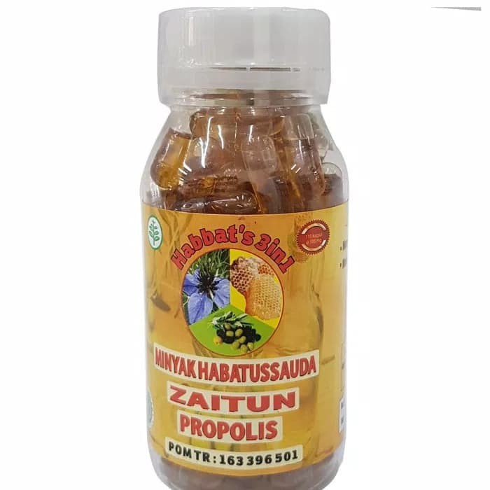 Habasy/ Habbatussauda Oil Kapsul Habatusauda Propolis Zaitun 3 in 1 isi 200 kapsul